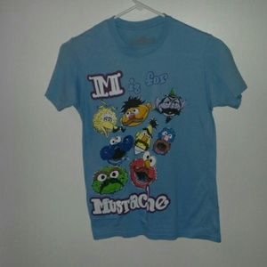 Sesame Street M is for Mustache Tee NWOT